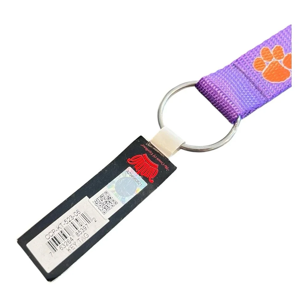 2 Clemson Tigers Paw Key Chains- Paracord W/ Carabiner & Lanyard W/Carabiner